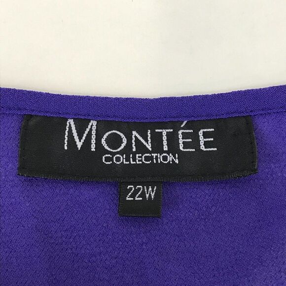 Montee Collection Embellished Sleeveless Blouse Women’s Plus Size 22W Purple - Picture 7 of 9